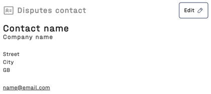 Disputes contact screenshot