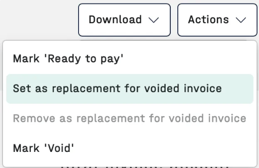 Repipe Invoice How can I link (and unlink) a replacement invoice to the original invoice?